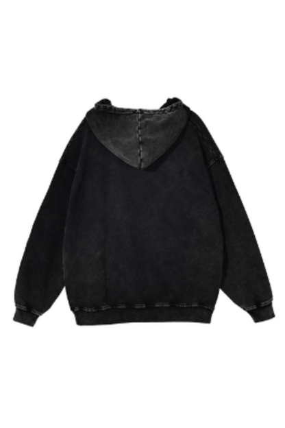 Unisex Fall 100% Cotton Wax Washed Vintage Pocket Hoodie