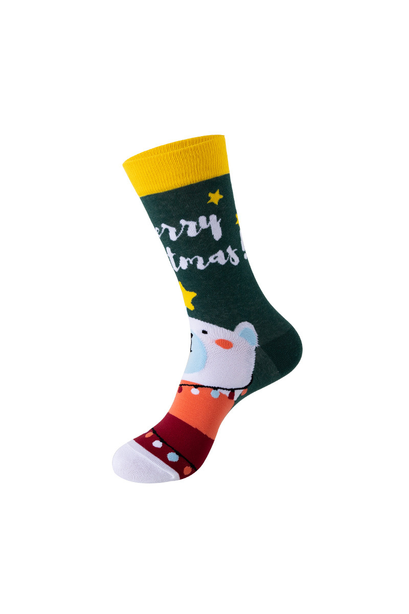 Unisex Fall Winter Festive Cartoon Christmas Crew Socks