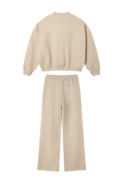 Women Fall Clothing Heathered Crewneck Sweatshirt Set