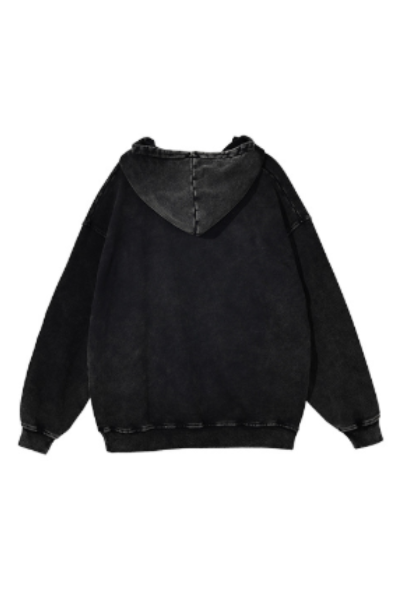 Unisex Fall Heavy Cotton Wax Washed Vintage Pocket Hoodie