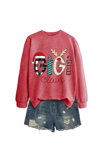 Women's Gigi Claus Loose Long Sleeve Casual Sweatshirt