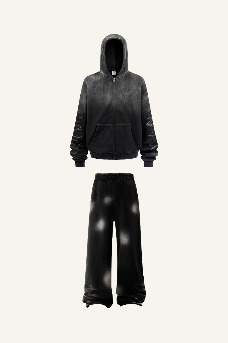 Women's Cotton Set:Hooded Jacket And Sweatpants