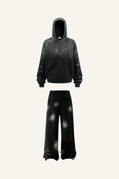 Women's Cotton Set:Hooded Jacket And Sweatpants