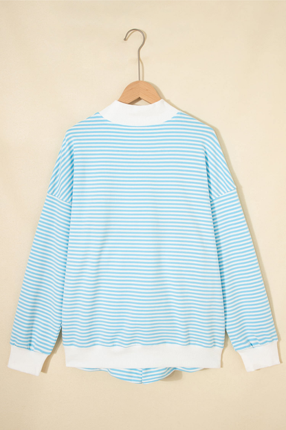Women's Winter Casual Striped Long Sleeve Two Piece Set