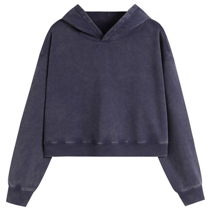 Women's Fall Dazzling-Wash Cropped Pullover Hoodie