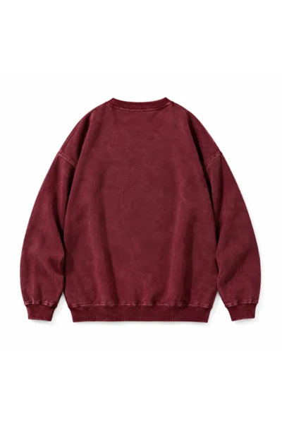 Unisex Fall Clothing Vintage Washed Loose Sweatshirt