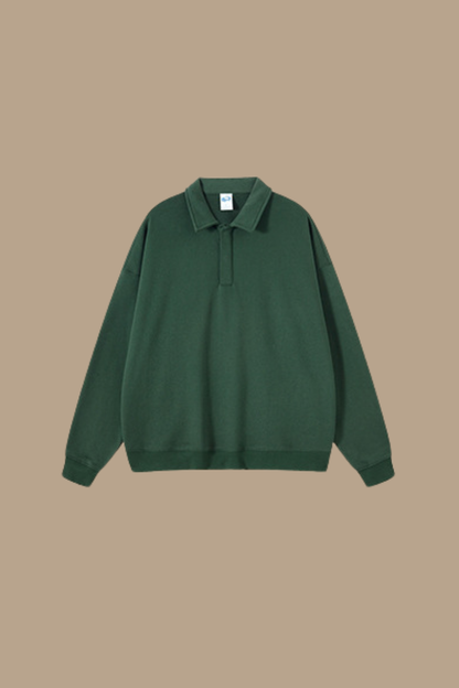 Men's Streetwear Polo Collar  Sweatshirt