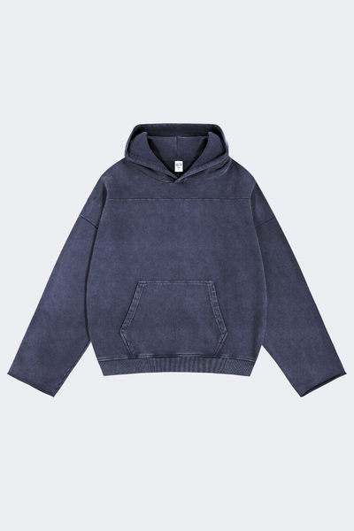 Women's Cotton Streetwear Washed Drop-Shoulder Hoodie