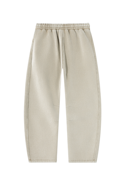 Unisex Fall Clothing Fleece-Lined Curved Wide-Leg Pants
