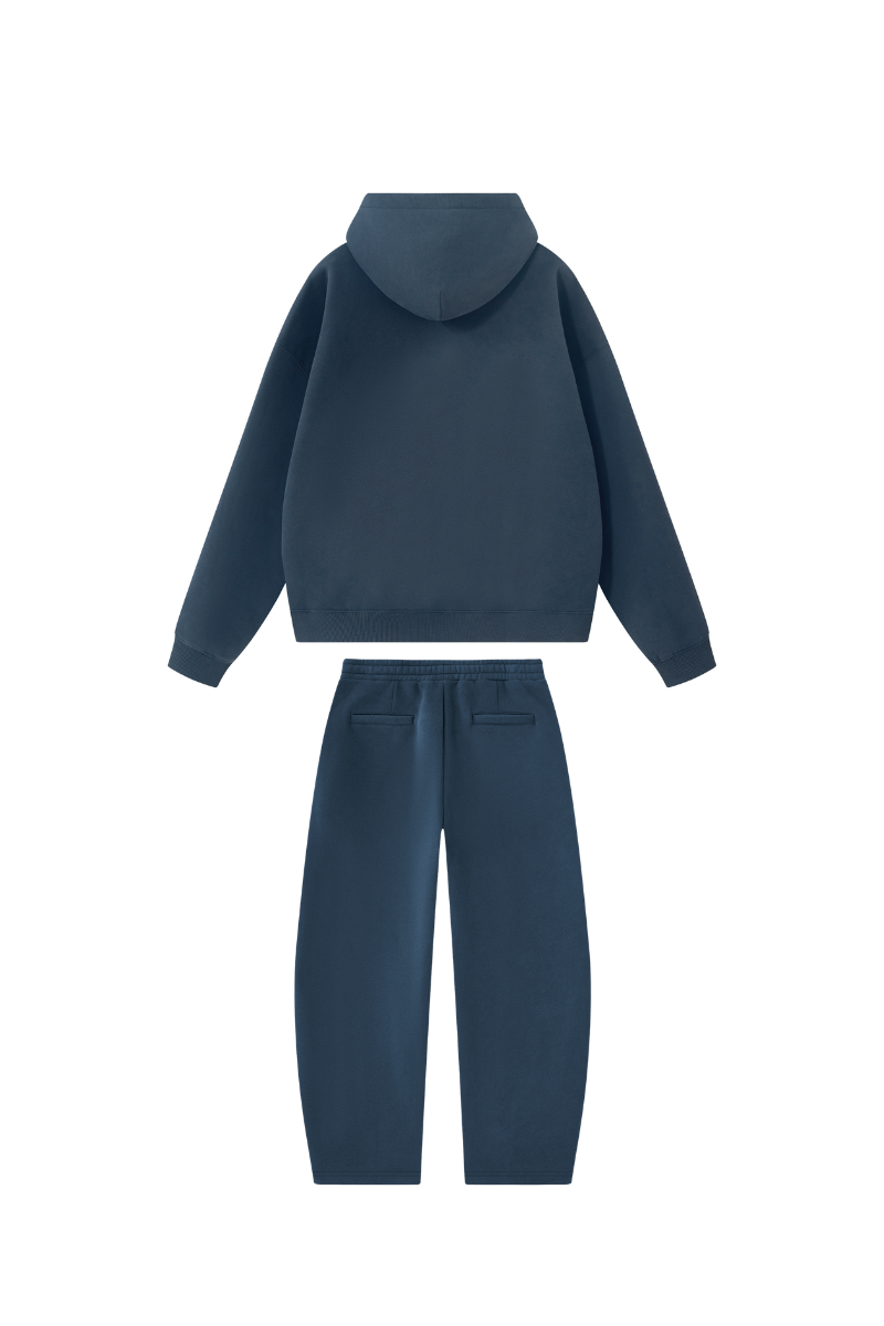 Men Fall Clothing Boxy Fleece Hoodie Wide-Leg Pants Set
