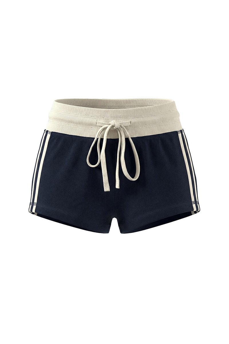 Women Summer Side Stripe Drawstring Sports Shorts