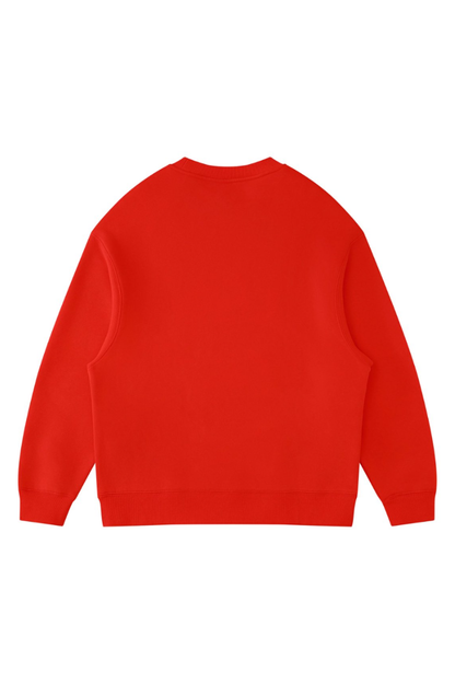 Unisex Fall Winter Fleece-Lined Loose Crewneck Sweatshirt