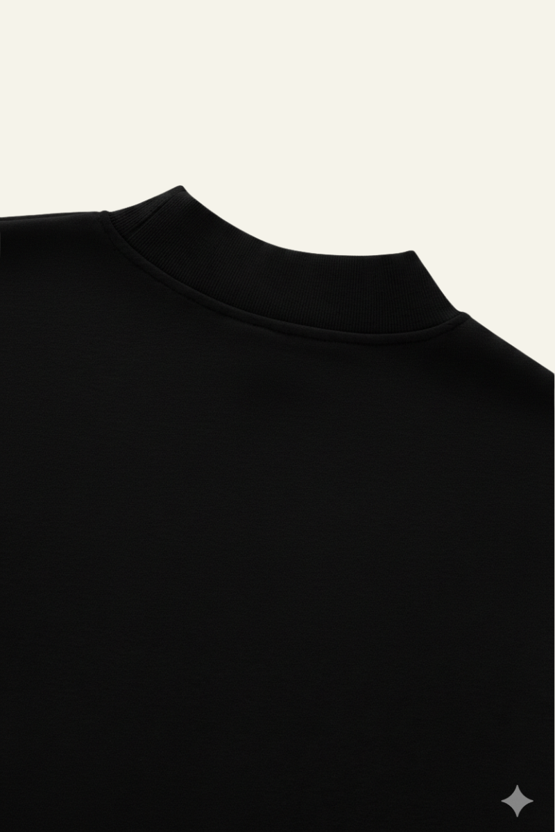 Women's Streetwear Stand-Collar Solid Mock Neck Sweatshirt