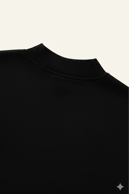 Women's Streetwear Stand-Collar Solid Mock Neck Sweatshirt