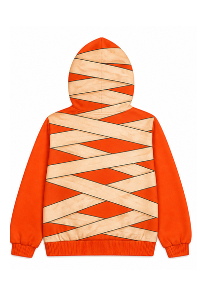 Unisex Fall Clothing Halloween Pumpkin Bat Zip Hoodie