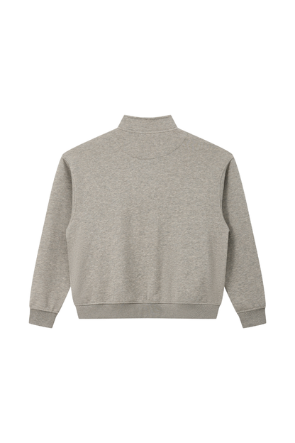 Women Fall Clothing Warm Heathered Half Zip Sweatshirt