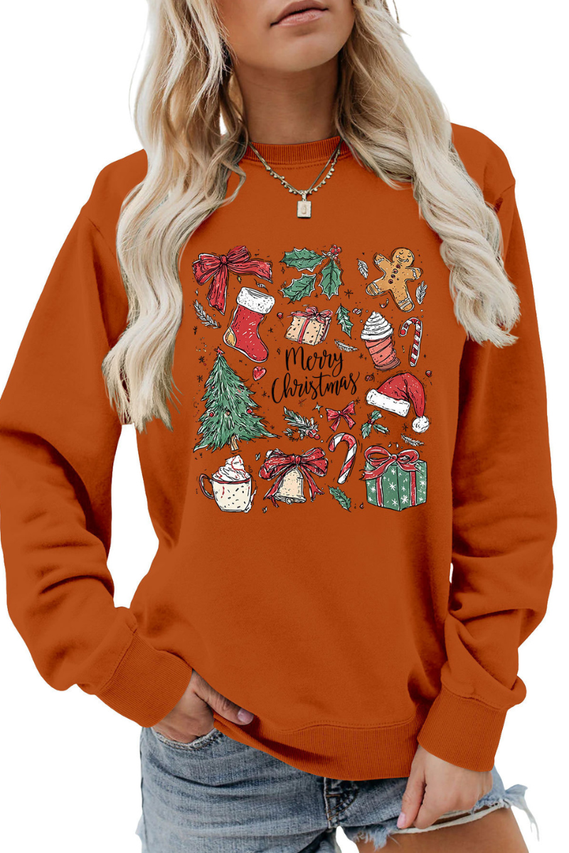 Women Winter Merry Christmas Gift Graphic Sweatshirt
