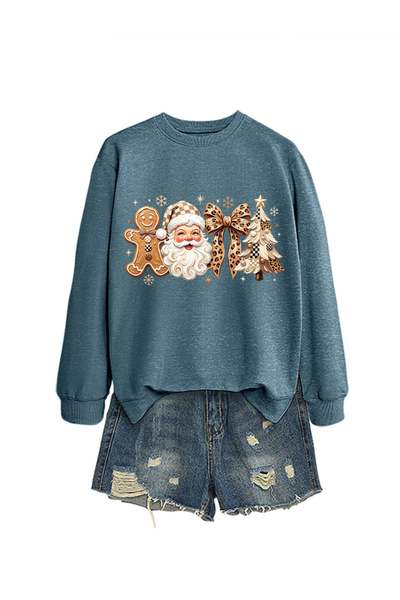 Unisex Fall Clothing Christmas Santa Bow Sweatshirt