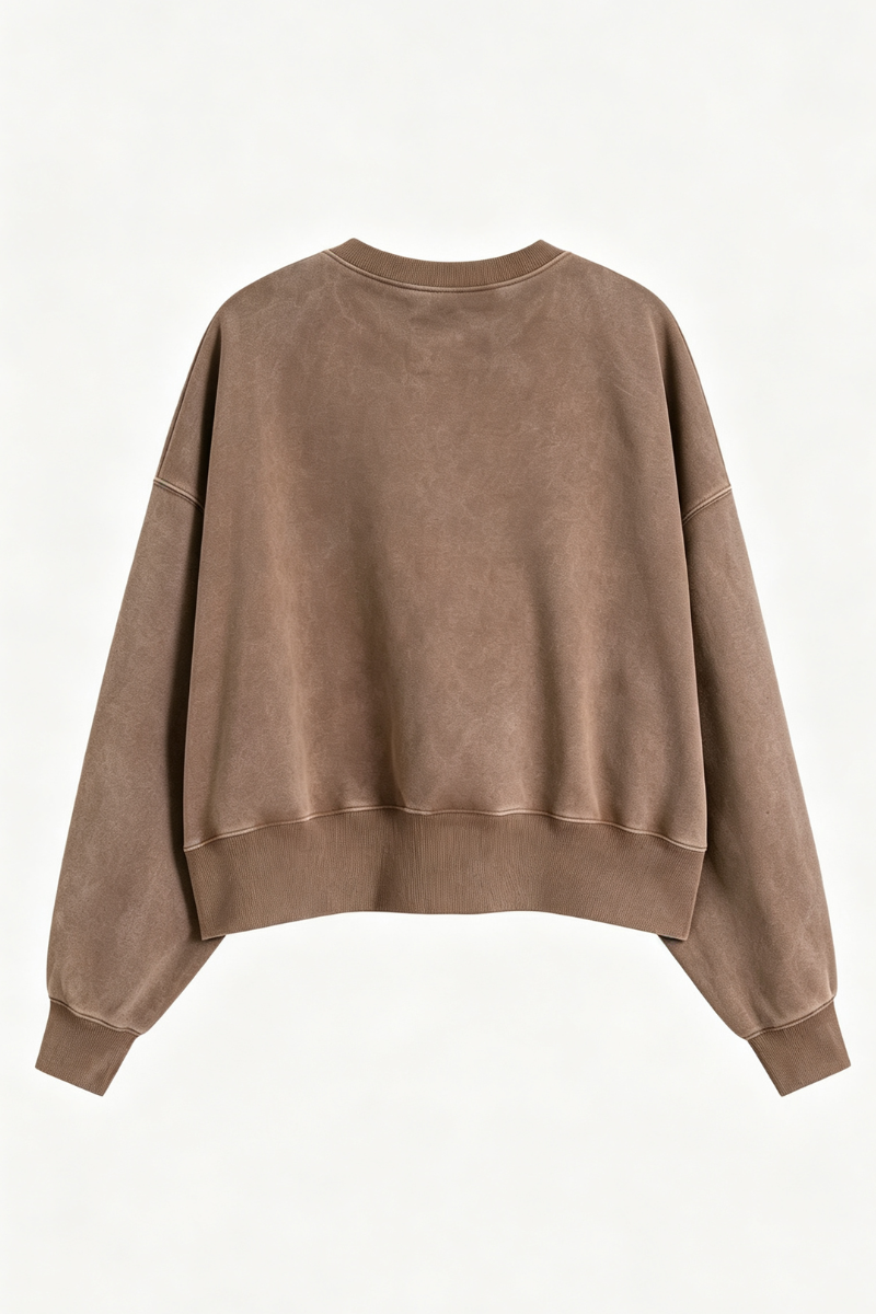 Women's Fall Dazzling-Wash Cropped Crewneck Sweatshirt