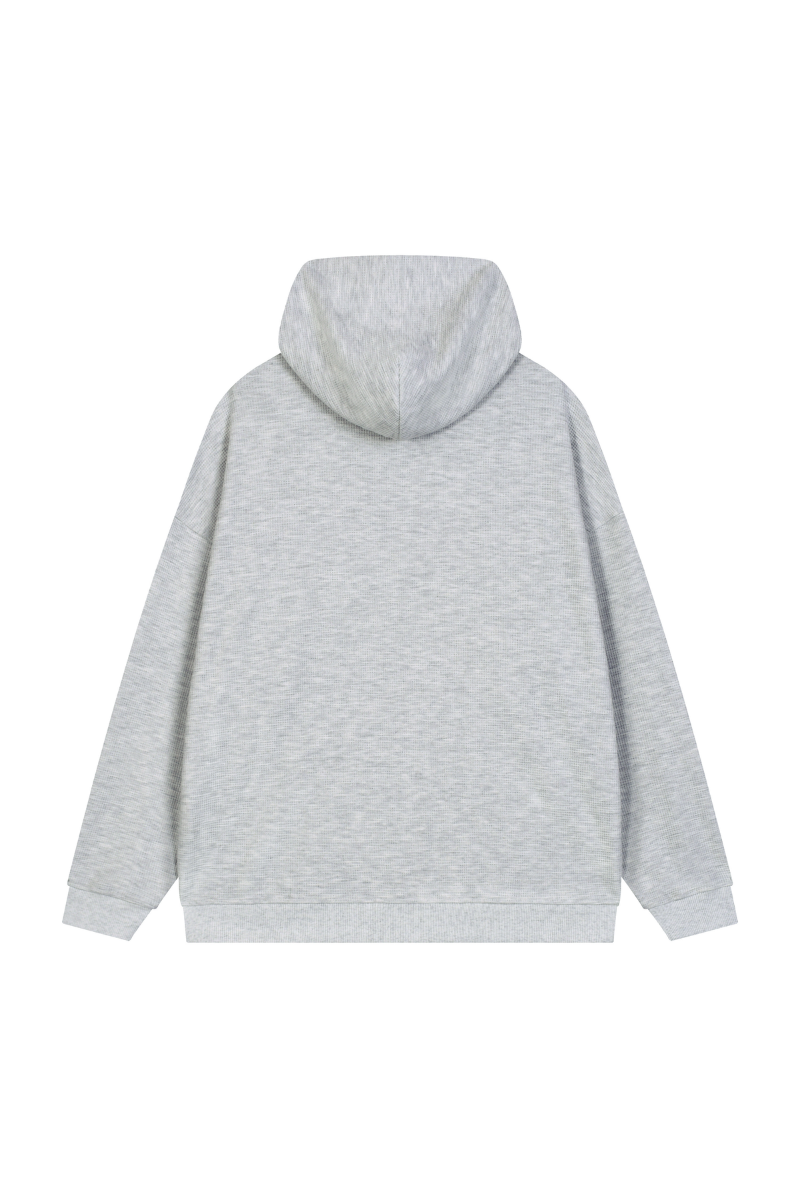 Men's Fall Waffle-Texture Drop-Shoulder Pullover Hoodie