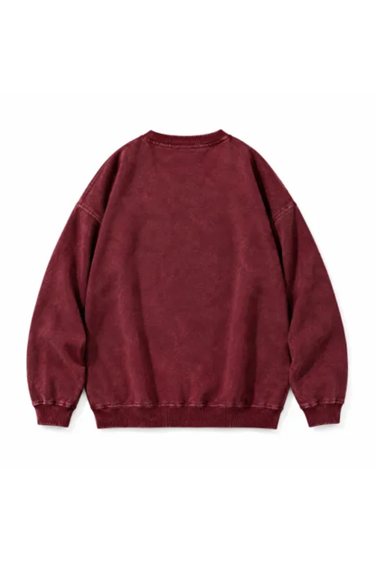 Women Fall Clothing Heavyweight Vintage Washed Sweatshirt