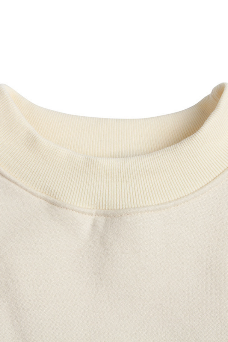Women Spring Raw Hem Exposed Seam Cropped Sweatshirt