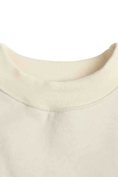 Women Spring Raw Hem Exposed Seam Cropped Sweatshirt