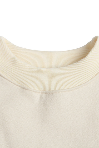 Women Spring Raw Hem Exposed Seam Cropped Sweatshirt