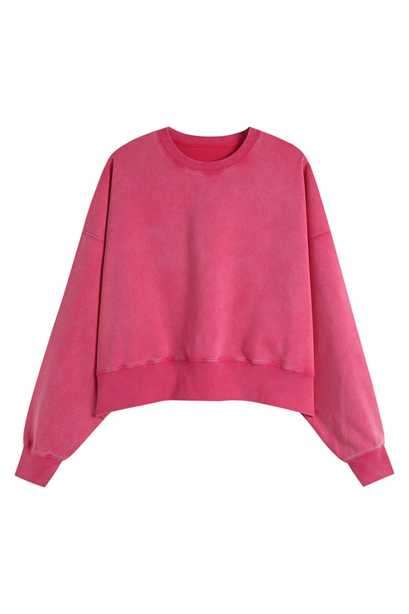 Women's Fall Dazzling-Wash Cropped Crewneck Sweatshirt