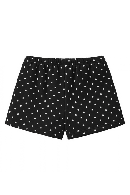 Women Summer Polka Dot Soft Drawstring Pocket Casual Shorts
