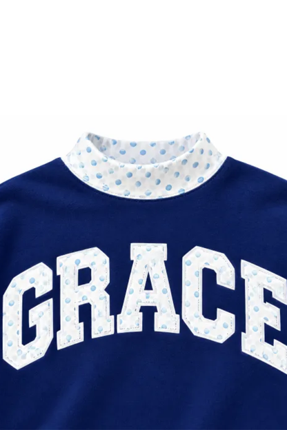 Women Fall Clothing Grace Applique Oversized Sweatshirt