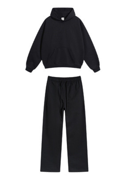 Women's Fall Winter 430g Terry Drawstring Hoodie Set