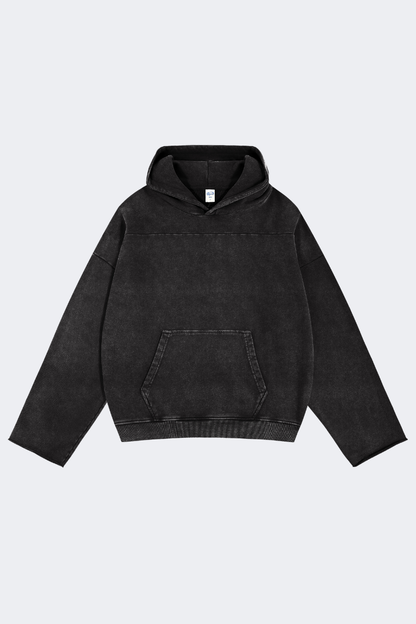 Men's Cotton Streetwear Washed Drop-Shoulder Hoodie