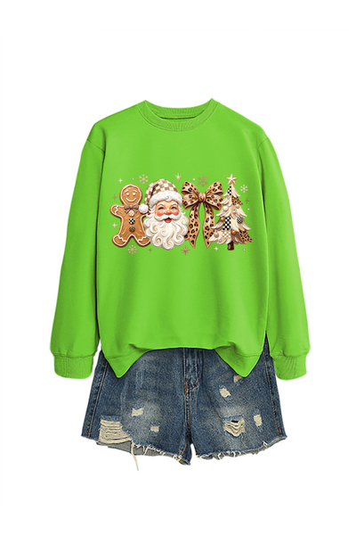 Unisex Fall Clothing Christmas Santa Bow Sweatshirt