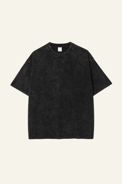 Women's Cotton Streetwear Wax-Dyed Washed Distressed T-shirt