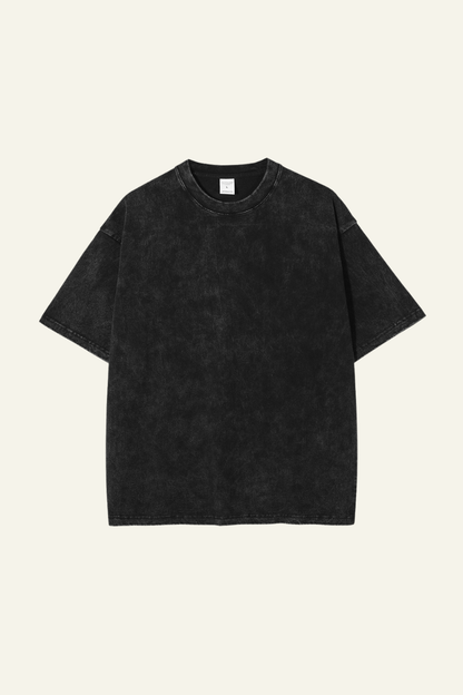 Women's Cotton Streetwear Wax-Dyed Washed Distressed T-shirt