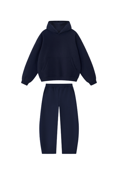 Men Fall Clothing Boxy Fleece Hoodie Wide-Leg Pants Set