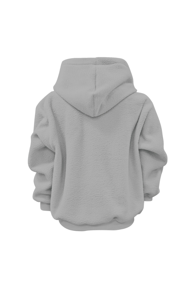 Women Fall Clothing Alpaca Fleece Pet Pocket Hoodie