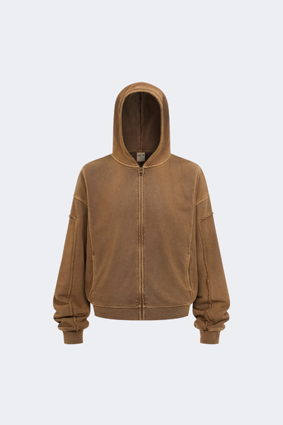 Men's Cotton Streetwear Full Zipper Hooded Jacket