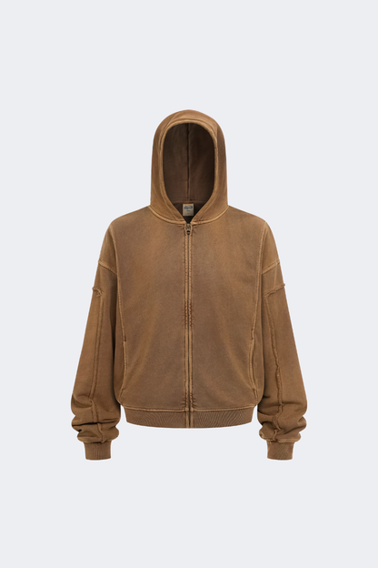 Men's Cotton Streetwear Full Zipper Hooded Jacket