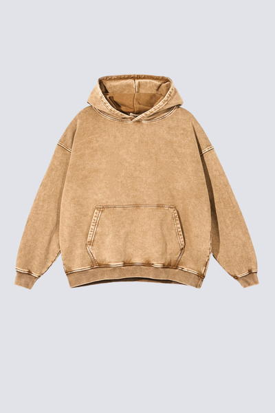Men's 420g Heavy Cotton Washed Distressed Hoodie