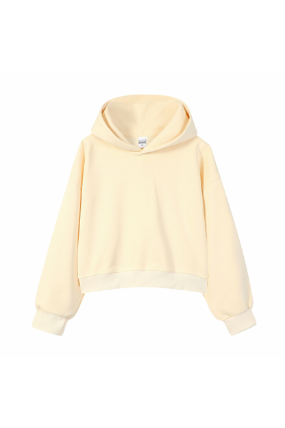 Women Fall 350gsm Cropped Drop Shoulder Pullover Hoodie