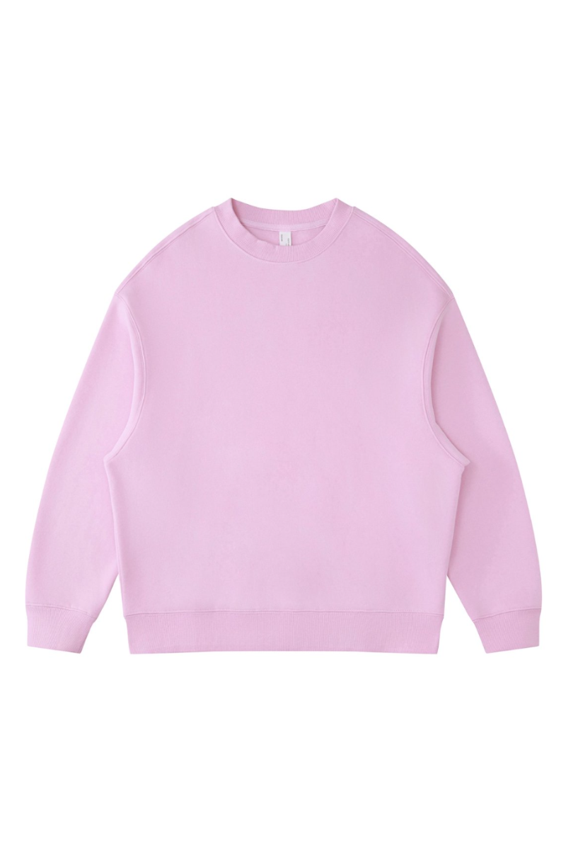 Unisex Fall Winter Fleece-Lined Loose Crewneck Sweatshirt