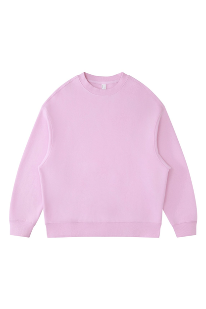 Unisex Fall Winter Fleece-Lined Loose Crewneck Sweatshirt