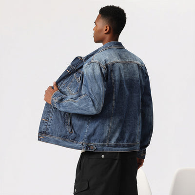Men's Vintage Washed Denim Trucker Jacket
