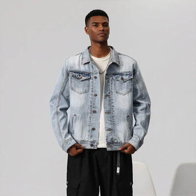 Men's Vintage Washed Denim Trucker Jacket