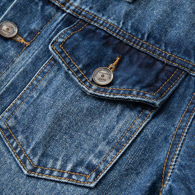 Men's Vintage Washed Denim Trucker Jacket