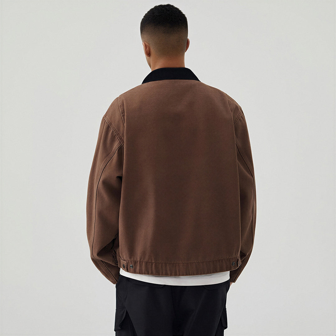 Men's Contrast Corduroy Collar Denim Corduroy Collar Jacket