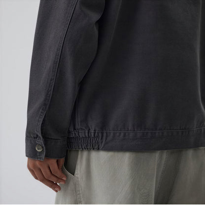 Men's Spring Contrast Collar Washed Denim Work Jacket