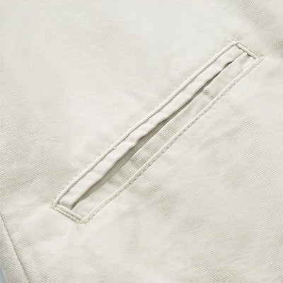 Men's Spring Contrast Collar Washed Denim Work Jacket